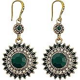 MUNIGSMUR Boho Earrings for Women Trendy Statement Sunflower Dangle Earrings Dainty Silver Plated Hypoallergenic Cubic Zirconia and Turquoise Bohemian Earrings Handmade Jewelry Gifts