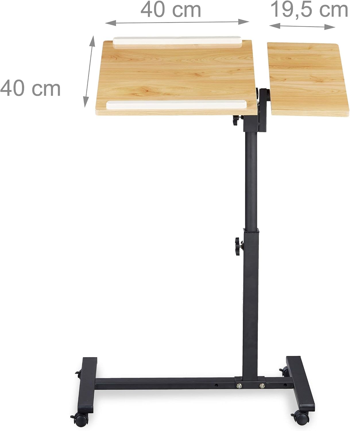 Relaxdays Laptop Table Height-Adjustable 95 x 60 x 40 cm Notebook Stand also for Lefties Sofa Table Side Table Laptop Desk with Wheels & Surface for Mouse with 2 Stop Bars - Image 5