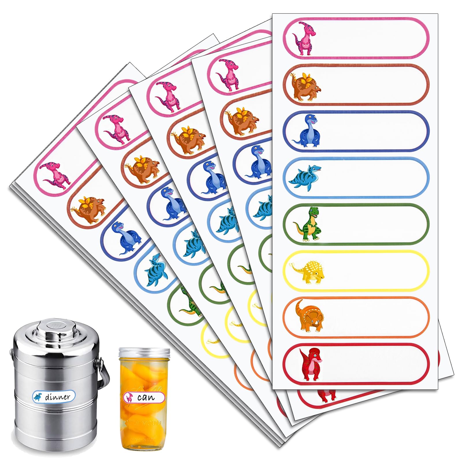 Baby Bottle Labels for Daycare, Kids Name Tags Stickers School, Waterproof Write-On, Self-Laminating Name Labels, Tags, Sticker Multiple Colors，Pack of 80 Pcs