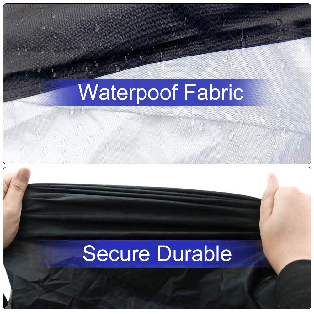 Motorcycle Cover, 210D Waterproof Motorcycle Cover All Weather Outdoor Protection,Oxford Durable & Tear Proof, Fit for length 87\