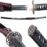 Katana Sword, Traditional Handmade Sword, Real 1060 High Carbon Steel Full Tang Katanas, Authentic Japanese Samurai Swords, for Practice, Training, Performance and Collection