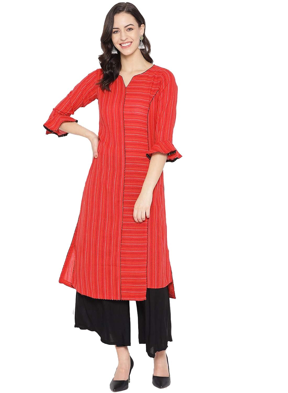 red smart casual attire