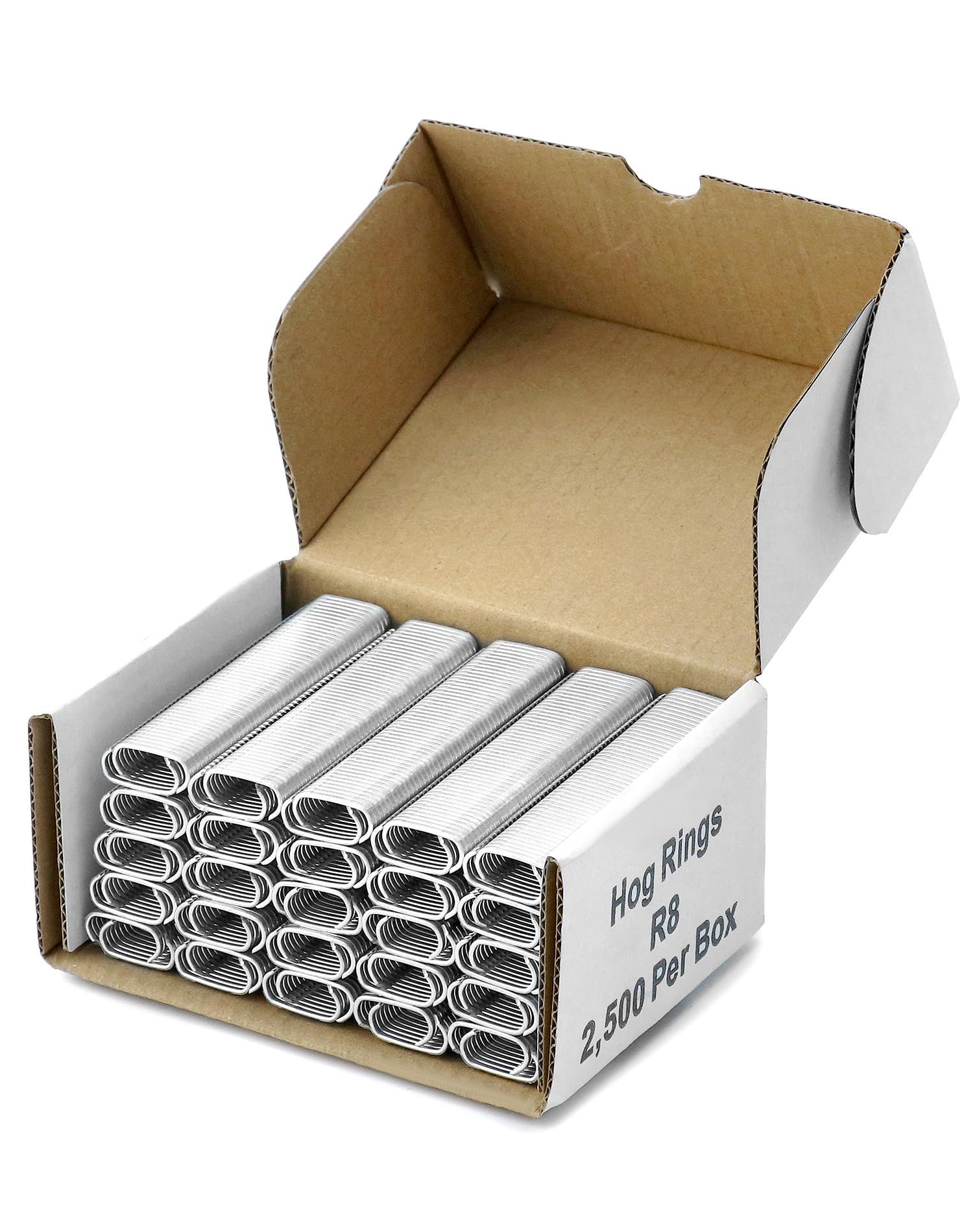 QWORK® 2500PCS Galvanised Fence Hog Rings for Wire Mesh Pet Cages Car Mattresses