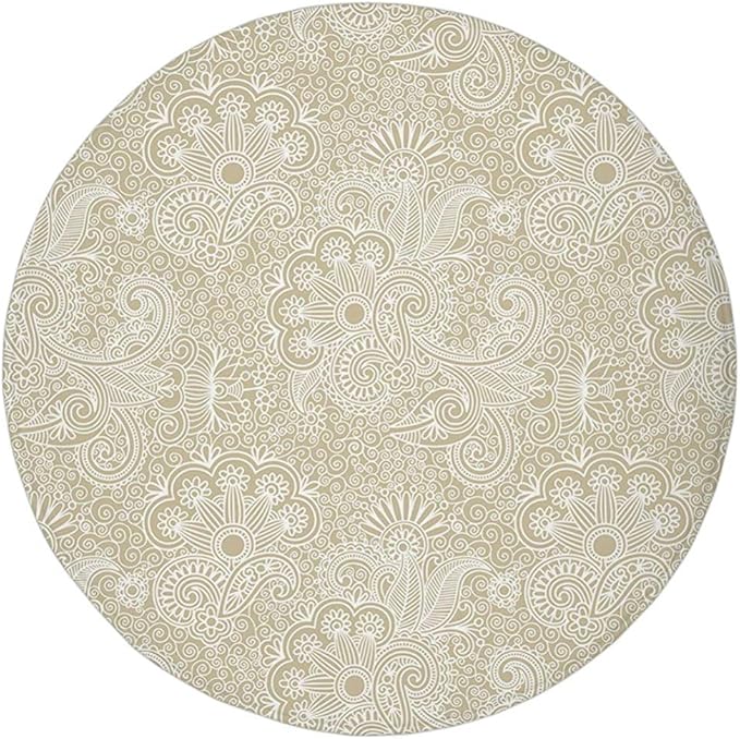 Alfombra redonda, diseño floral abstracto, Henna, inspirado en la