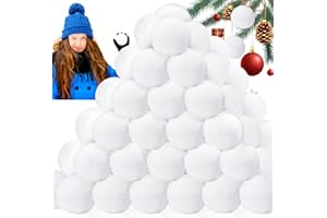 Paradi star 50 Pcs Fake Snow Balls,Artificial Snow Fight Balls Soft Plush Snowball 2.4 Inch for Indoor Outdoor Winter Christmas Decor,Throwing Game,Party Supplies