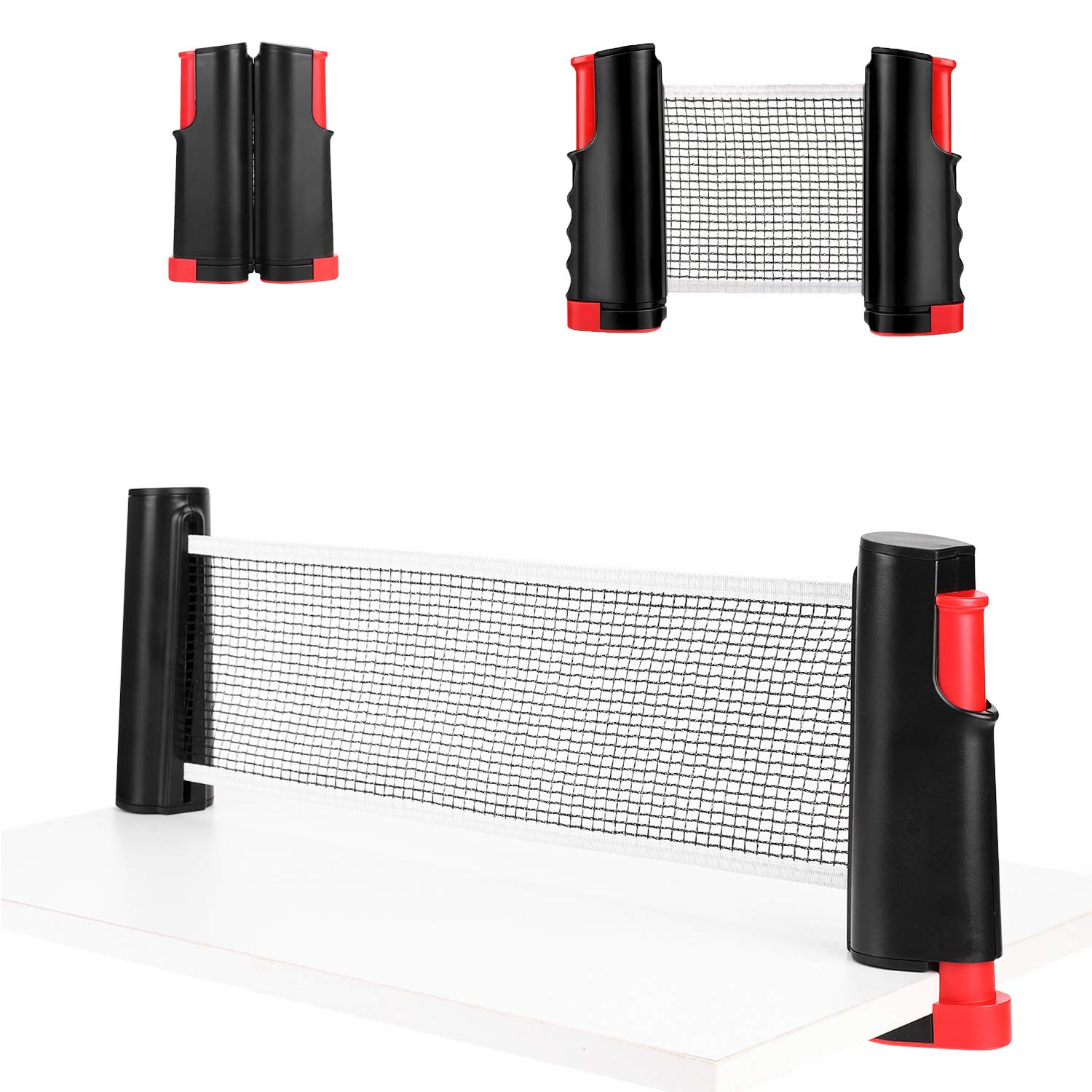 LONTG Portable Ping Pong Net Retractable Table Tennis Net For Any Tables Table Tennis Net Replacement for School Home Office Desk Dining Table Travel Indoor Outdoor Sports Game