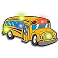 Light Up School Bus Flashing Blinking LED Body Light Lapel Pins (5-Pack)