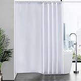 Furlinic Shower Curtain Mould Proof Polyester 200x200cm White 12 Hooks
