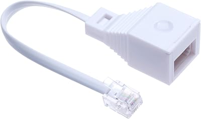 Keple UK to US Telephone Socket Adapter | BT Female to RJ11 4 Wire Male Plug |