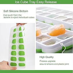 GEWTYOD Ice Cube Tray with Lid and Bin, 4 Pack