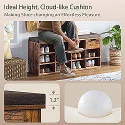 DINZI LVJ Shoe Storage Bench with Cushion, Cubby
