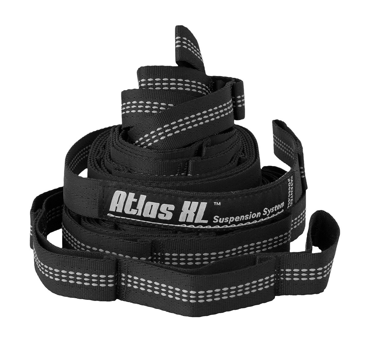 ENO Atlas Strap XL Tree Friendly Hammock Suspension System Black Strong Secure Easy To Use No Knots 40 Adjustments Polyfillament Webbing Weight 510 g Capacity 181 Kg Extra Length Strap 54 Inch