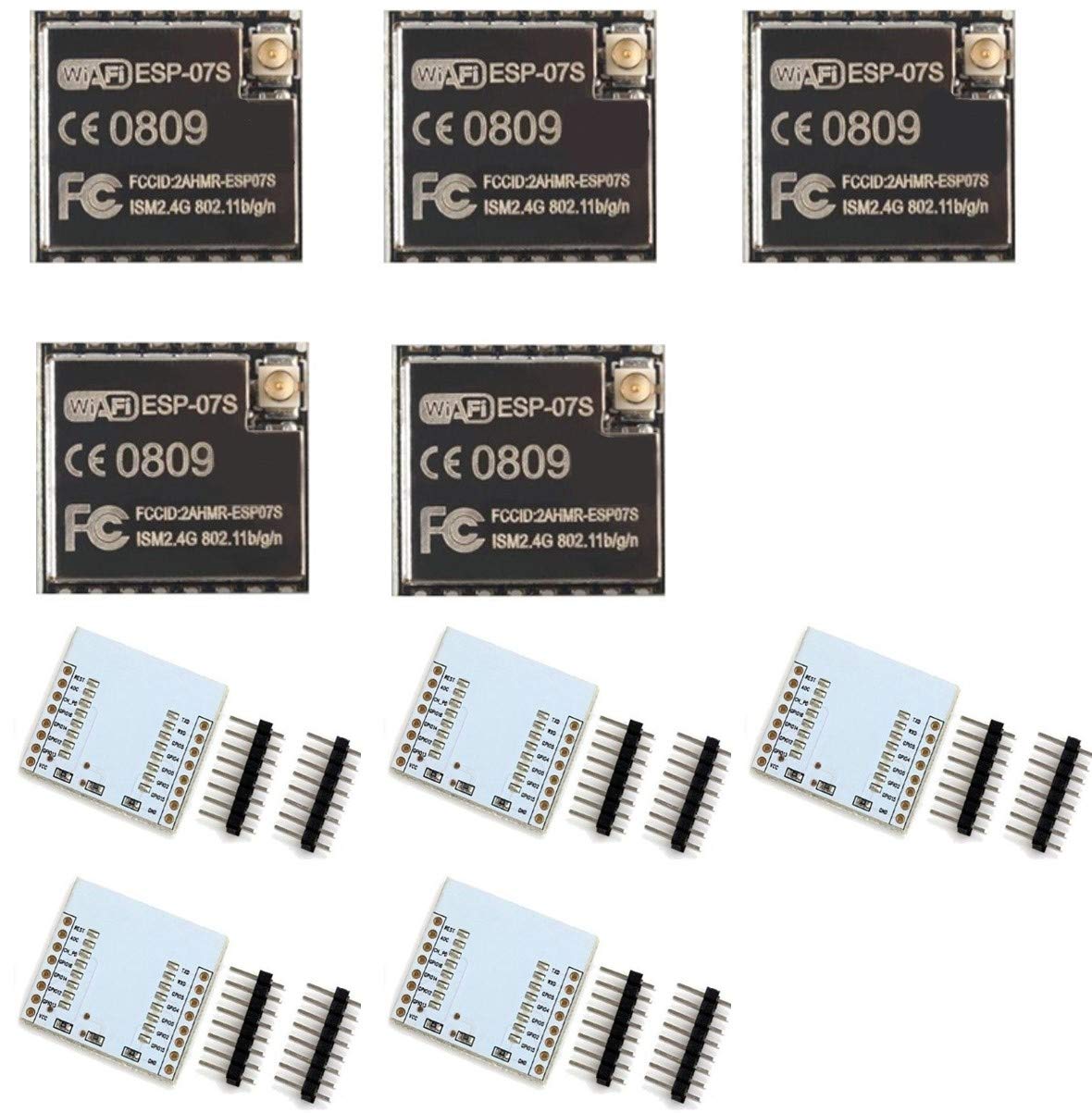 TECNOULAB 5 pcs ESP ESP8266 Serial WiFi Module (ESP07S)