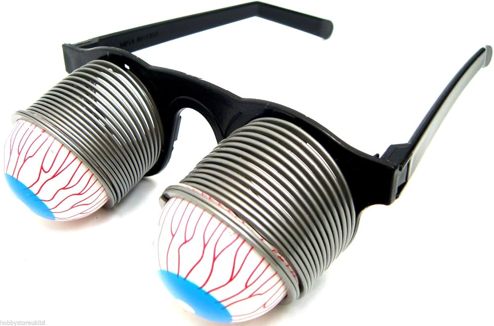 Henbrandt Pop Out Eye Glasses Black Spring Eyeball Glasses Dropping Eyes