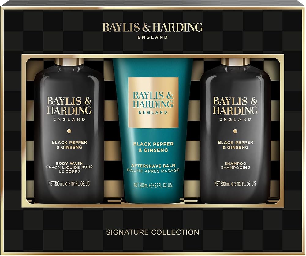 Baylis & Harding Black Pepper & Ginseng Men’s Luxury Bathing Trio Gift Set