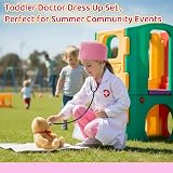 LOYO Kids Doctor Role Play Costume Green Lab Coat Scrubs Stethoscope 3-6 view 6