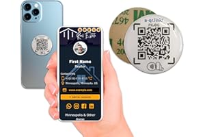 QRLYNK Phone Dot Digital Business Card for Back of Phone - Instantly Share Any Info- Compatible iPhone & Android - Features NFC Tap & QR Scan-No Apps or Paid Subscription (Classic)