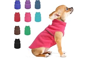 PINKBOW Dog Sweater for Small Dogs - Fleece Vest With Leash Hole, Warm Pullover Jacket Shirt for Female Pets, Winter Clothes for Teacup Dogs, Pink, XXS