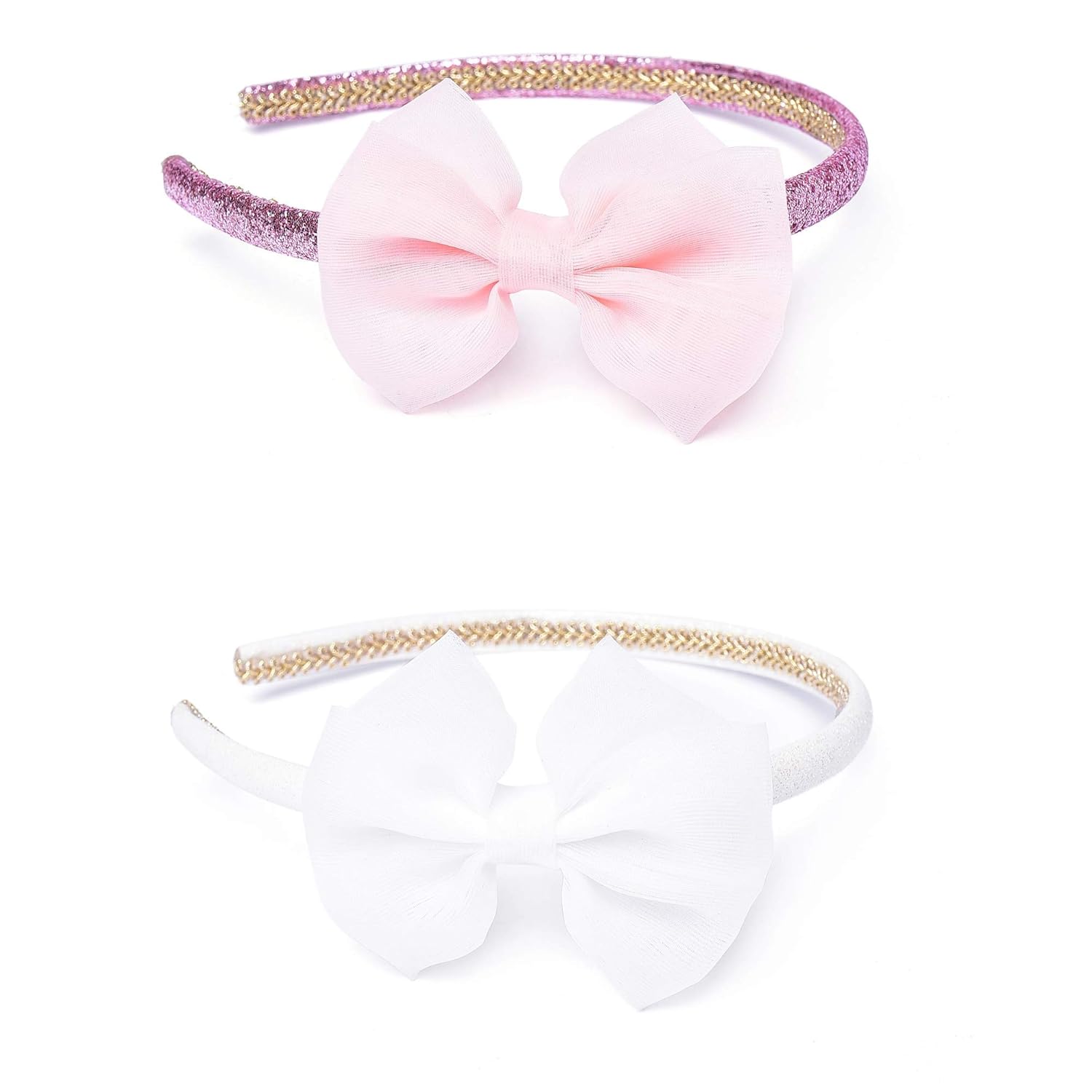 white hair bow headband
