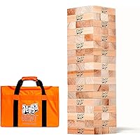 Jenga Giant JS7 (Stacks to Over 5 feet) Precision-Crafted, Premium Hardwood Game with Heavy-Duty Carry Bag (Authentic Jenga B