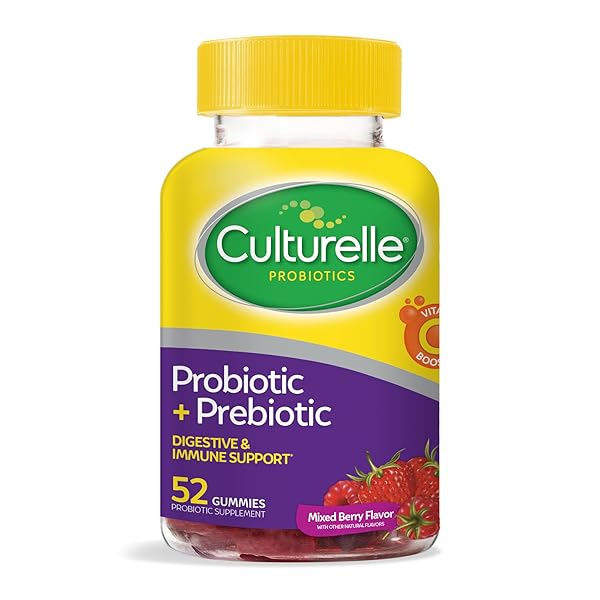 CULTURELLE DAILY PROBIOTIC GUMMIES FOR WOMEN & MEN, BERRY FLAVOR, 52 COUNT, NATURALLY-SOURCED DAILY PROBIOTIC + PREBIOTIC FOR DIGESTIVE HEALTH, NON-GMO & VEGAN