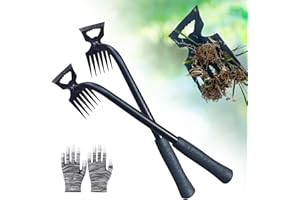 UTOSDAY Weed Puller Tool-2Pcs Gardening Hand Weeder Tools, 2025 New Weeding Artifact Uprooting Weeding Tool, Manganese Steel Weed Removal TooL, 6 Teethes Dual Purpose Manual Weed Pulling Tool for Yard Gardenl