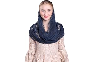 Grettytling Soft and Comfortable Mantilla Veils 5 Colors Spanish Style Lace Infinity Veil Mantilla Latin