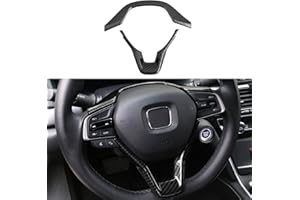 Ramecar for Honda Accord 10th Gen 2018 2019 2020 2021 2022 Carbon Fiber Steering Wheel Cover Trim, fit Sedan LX Sport EX-L Touring Hybrid, 2pcs