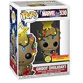 Funko POP! Marvel Holiday Groot with Lights (Glow in The Dark), Exclusive, Multicolor, 3.75 inches