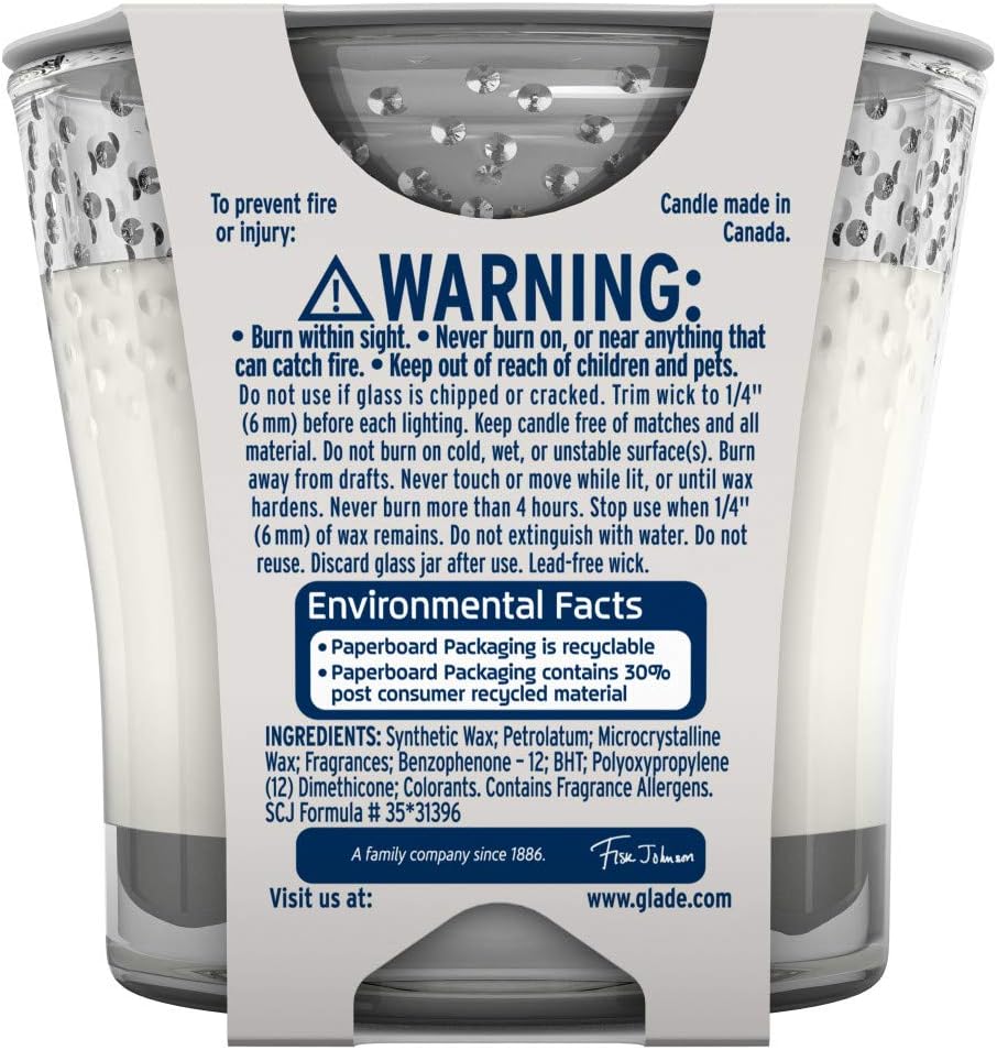 Glade Candle Jar, Air Freshener, Sheer Vanilla Embrace, 3.4 Oz: Health & Personal Care
