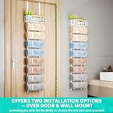 HapiRm Over Door Towel Rail 9-Tier Wall Mounted Storage Rack White view 2