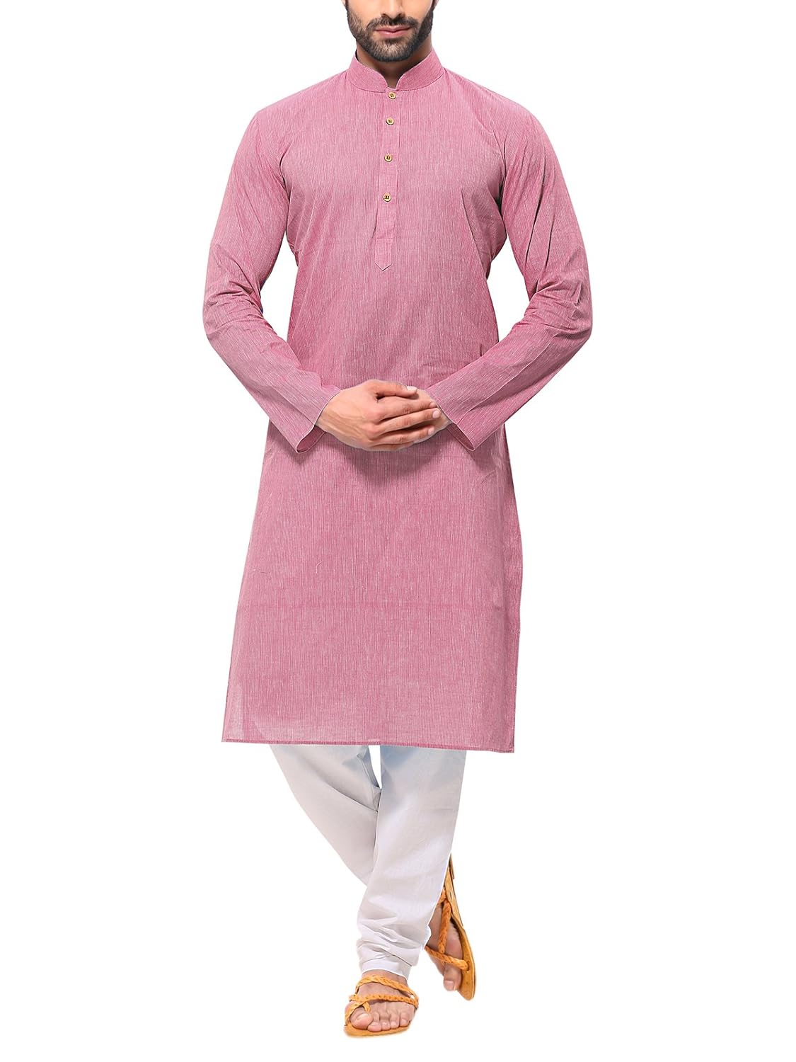 rg designers handloom pink kurta for men