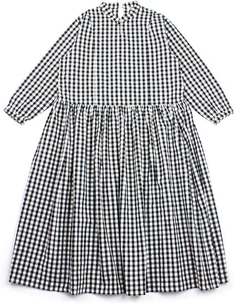 Amazon Co Jp グランマ ママ ドーター ワンピース マオカラーワンピース チェックワンピース レディース ブラック Blk 2 L 服 ファッション小物