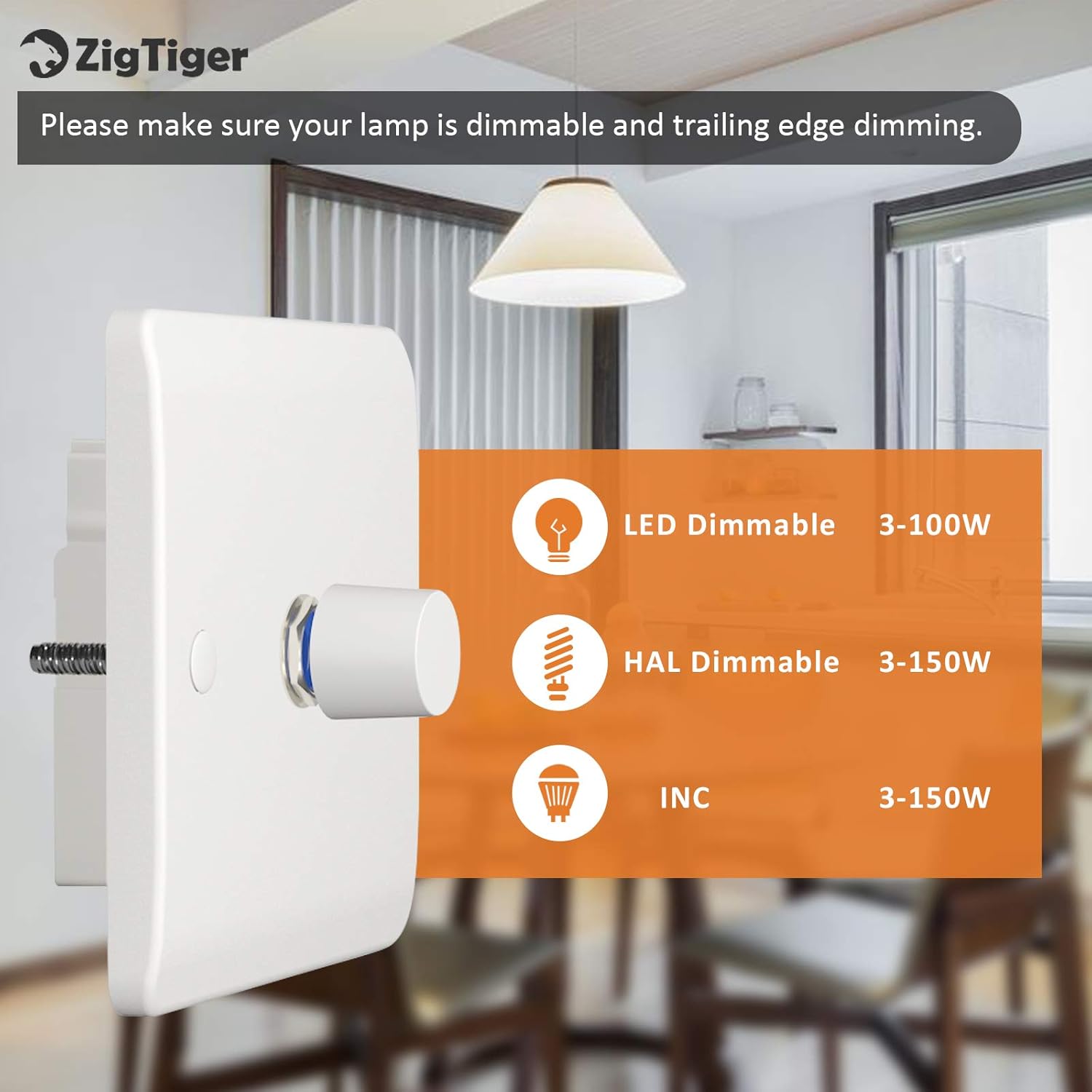 Zigtiger LED Dimmer Switch, Dimmer Switch for Dimmable Led Lights