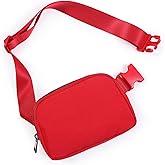 ODODOS Unisex Mini Belt Bag with Adjustable Strap Small Fanny Pack for Workout Running Traveling Hiking, Red