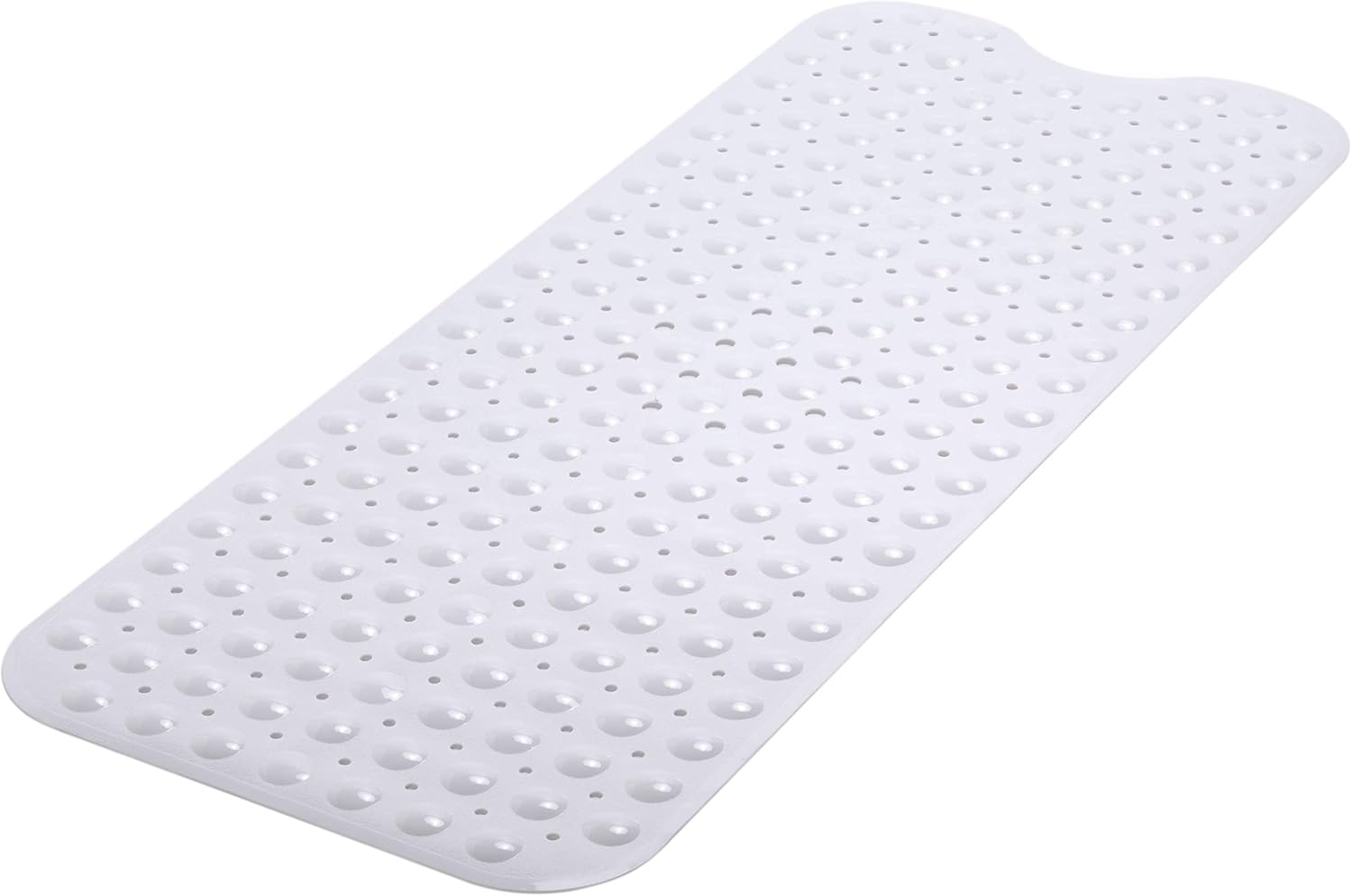 TIKE SMART Extra-Long Non-Slip Bathtub & Shower Mat 39”x16” (Smooth/Non-Textured Tubs Only) Safe,Clean,Anti-Bacterial,Machine-Washable,Superior Grip&Drainage, Vinyl, Opaque White: Home & Kitchen
