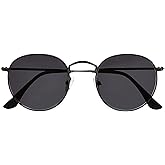 OPULIZE SOL Reading Sunglasses for Women Men,Tinted Lens with UV400 Protection,Scratch Resistant Round Metal frame with Spring Hinges, Matt Gunmetal With Black Tips +3 (Pack of 1)