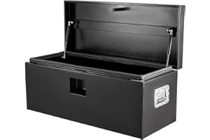 GarveeTech Heavy Duty Steel Truck Bed Tool Box, Weatherproof & Lockable Storage Chest with Dual Gas-Shock Lid, Pry-Resistant 