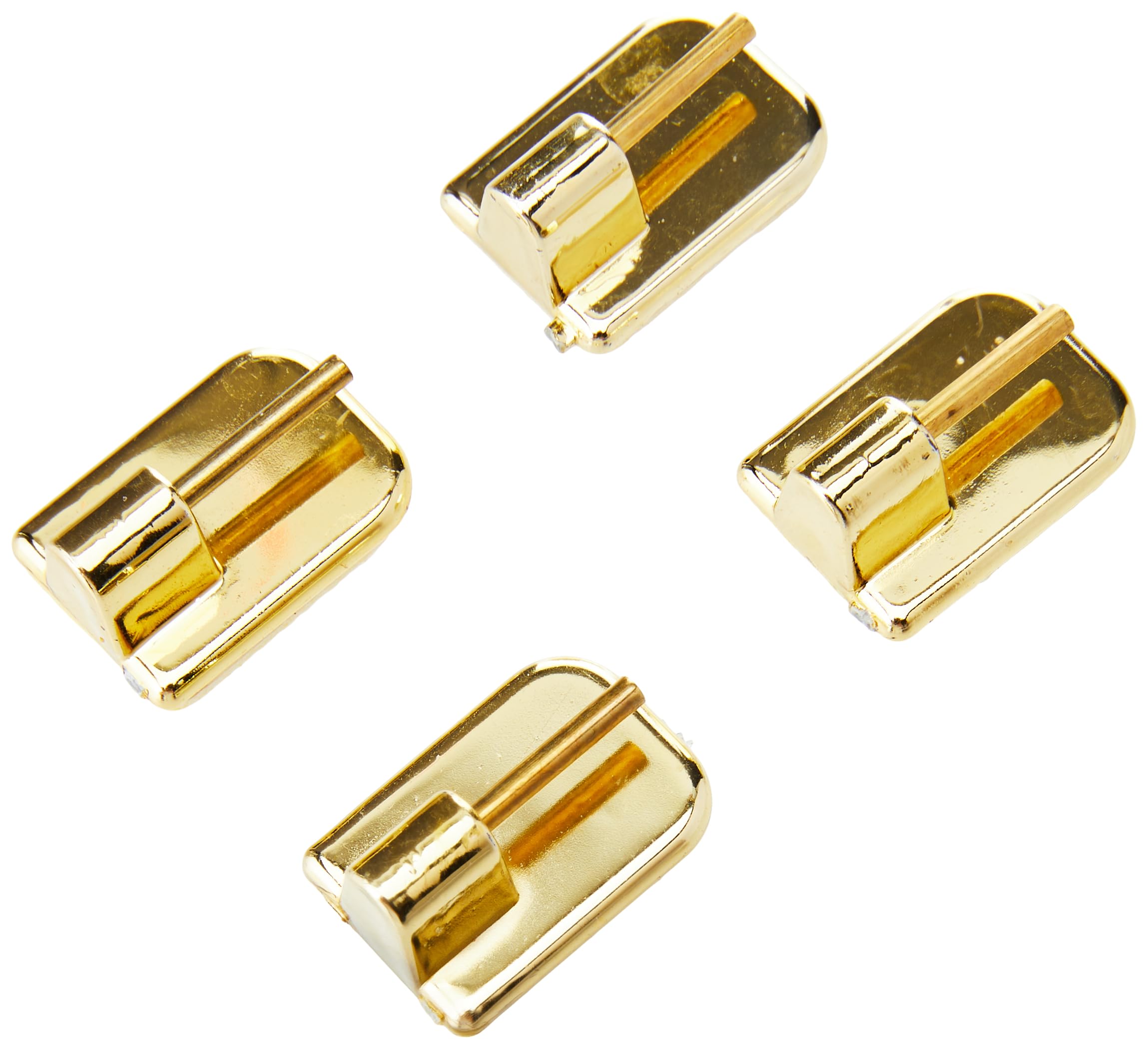 Gardinia 4 x Adhesive Hooks for Curtain Rods with Steel Pin Self Adhesive Height 11 mm Brass