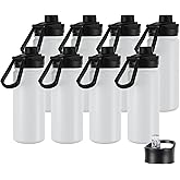 16 oz Insulated Water Bottle with Straw Lids, Stainless Steel Kids Water Bottles for School, Double Wall Vacuum Metal Water Bottle with Straw & Wide Mouth Lid, Polar 8 Pack