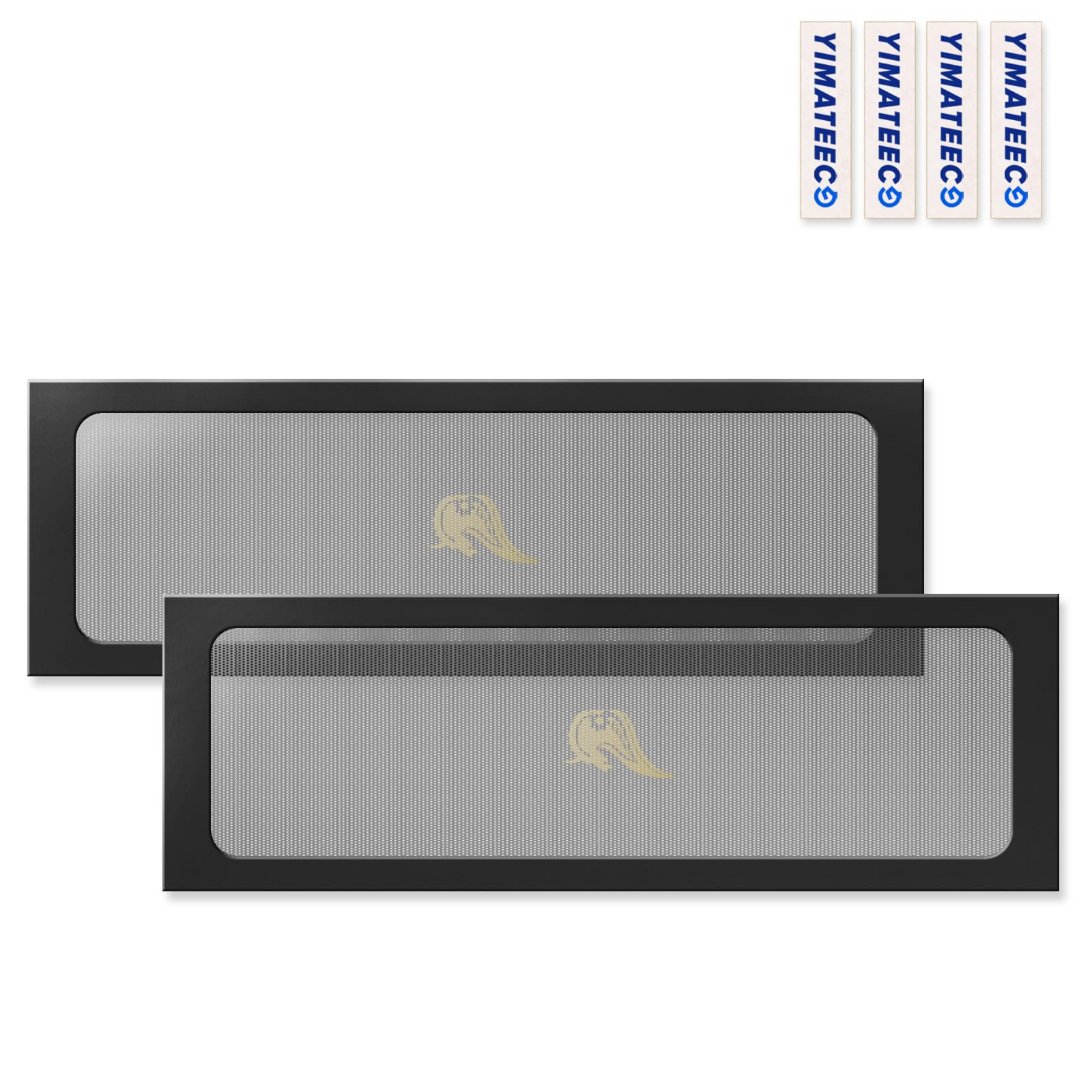 YIMATEECO 360mm PC Case Dust Mesh Filter for Computer Chassis Cooler, 2 Pack PC Dust Filter with Magnetic Frame Fan Grills Dustproof Cover PVC 50 Mesh (PVC Gentleman, 120 * 360mm, 2pcs, Black) — image 1