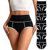 K-CHEONY High Waisted Cotton Underwear for Women Tummy Control Ladies Panties Breathable Full Coverage 5Pack
