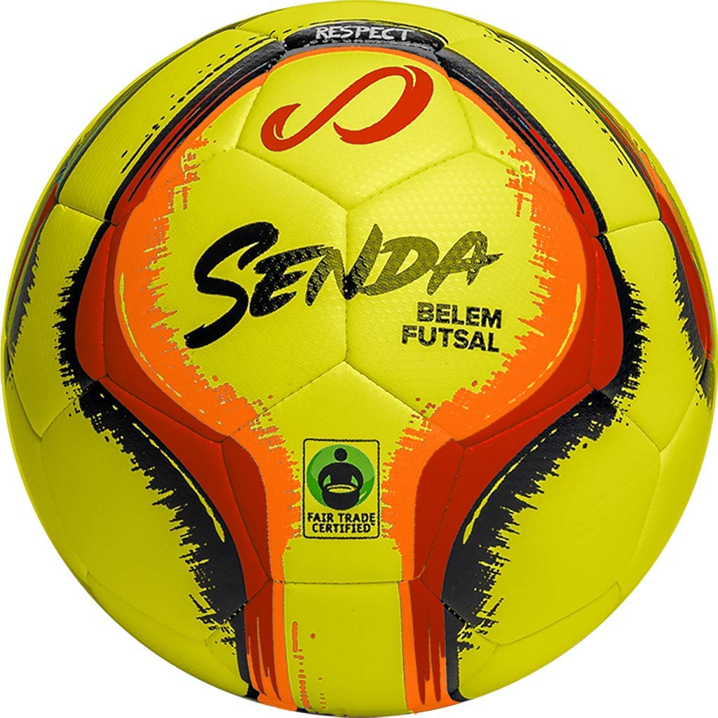 Photo 1 of SENDA Belem Training Futsal Ball, Fair Trade Certified, Yellow/Red/Orange/Black, Size 3 (Ages 8-12)