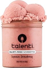 Talenti Dairy-Free Sorbetto for Your Next Indulgence, Summer Strawberry with Real Strawberries in Each Jar, 1 pint