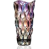 CEMABT Glass Vases for Flowers,Thickened 3.4 lb Morden vases for Tables Centerpieces, vase for Home Decor, Crystal,Colorful and Clear Rose Large Vases Christmas Day Gifts(Heavy Duty)