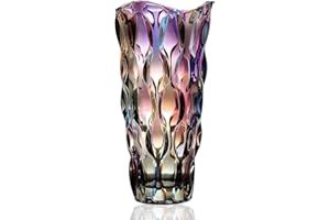 CEMABT Glass Vases for Flowers，Thickened 3.4 lb Morden vases for Tables Centerpieces, vase for Home Decor, Crystal,Colorful and Clear Rose Large Vases Christmas Day Gifts(Heavy Duty)