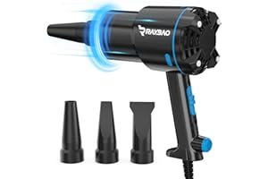 RAYBAO Air Cannon Car Dryer Blower -1300W Filtered Car Blower for Drying, 22000FPM / 90CFM Air Dryers, Blowers & Blades for Car Detailing, Washing, Cord 5M/16.4Ft Blower for Boat RV Motorcycle