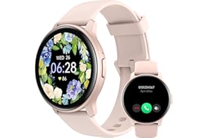 OYV Smart Watch for Women Men Answer/Make Calls/Quick Reply/AI Voice, Smartwatch for iPhone Samsung Android Phones Compatible Fitness Tracker Blood Oxygen Heart Rate Sleep Monitor Circle IP68