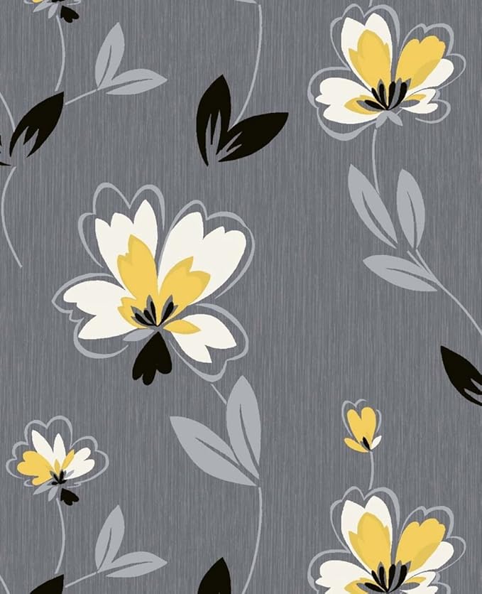 Coloroll Wallpapers The Wallpaper Collection Fresh Mustard Grey Wallpaper M0775 Amazon.co.uk