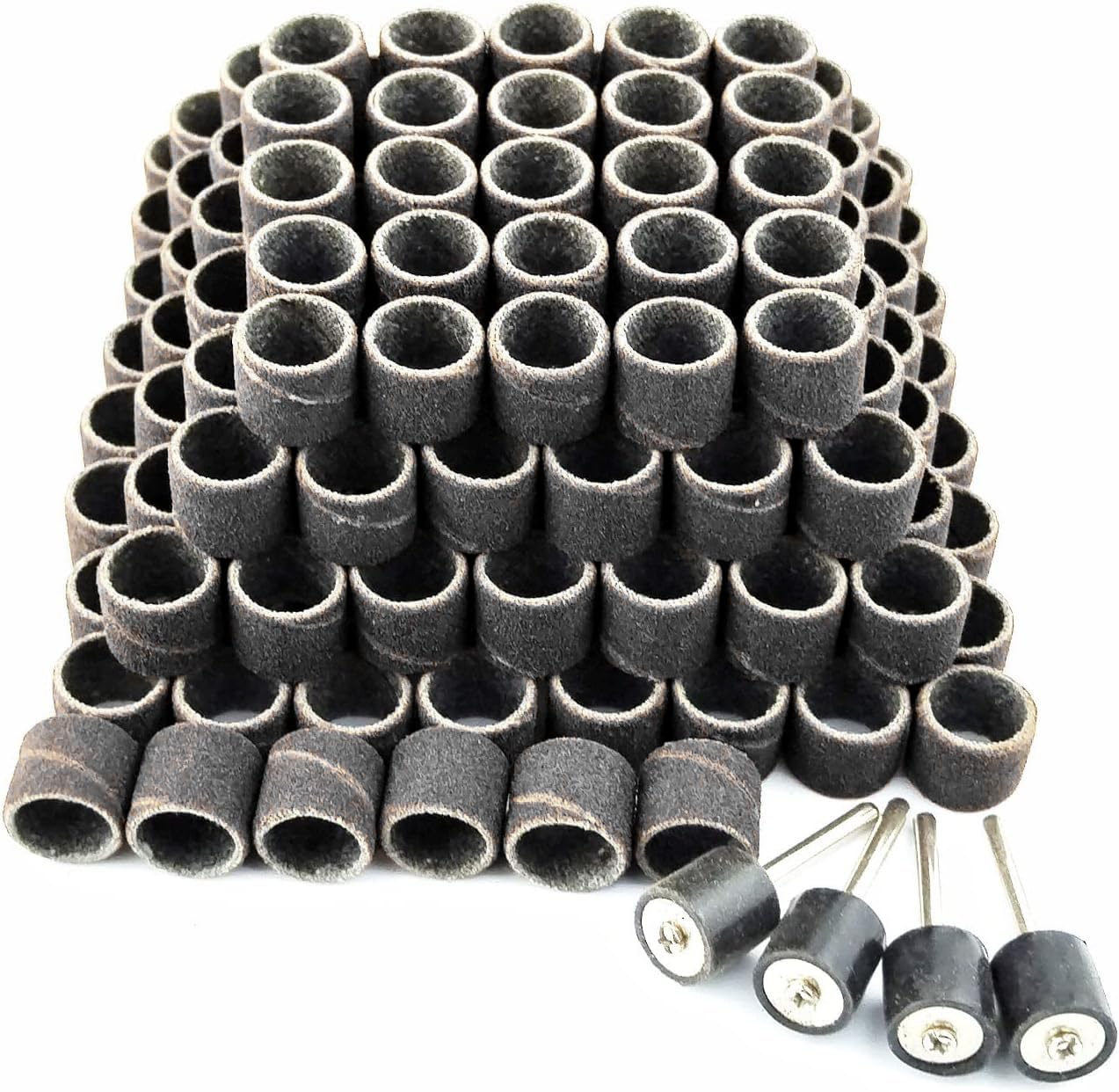 Merryland Sanding Drum Sander for Dremel 184pcs, Sanding Band Sleeve 120# 13mm 180pcs and Mandrel 4pcs Mini Rotary Tool Accessory Electric Power Tool DIY, RMTA184C3